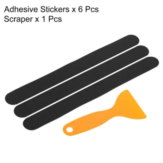 Unique Bargains Non Slip Bathtub Stickers Safety Shower Treads Adhesive Decal Square with Scraper for Stairs Shower Black 0.66 Ft  x 0.79" image {2}
