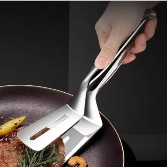 Kitcheniva 2 in 1 Multifunctional Stainless Steel Shovel Spatula with Clip image {1}