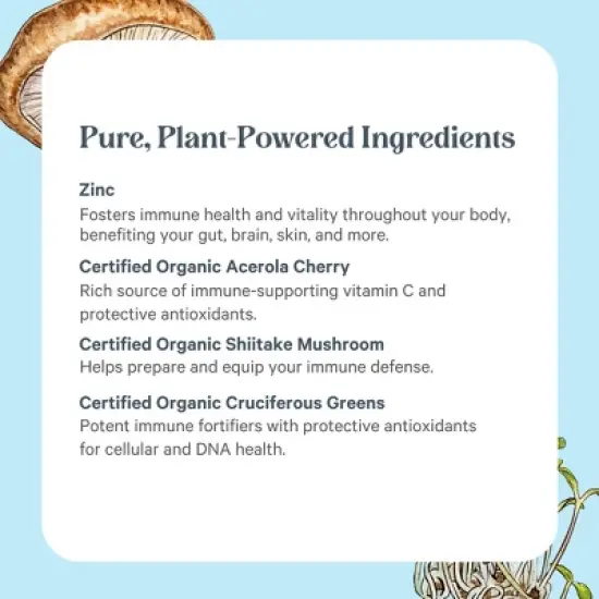 Pure Synergy Zinc Complex &ndash; Fermented Zinc & Immune Support Supplement with Camu Camu & Mushrooms | 60 Capsules image {4}