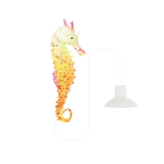 Unique Bargains Aquarium Artificial Seahorse Ornament with Suction Cup Yellow 1 Pc image {2}