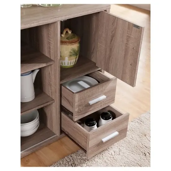 Mellie Sliding Door Buffet Server - Light Oak - HOMES: Inside + Out image {2}