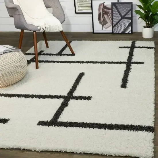 Balta Rugs 5'3"x7' Crenshaw Abstract Kids' Rug Cream: Fade & Stain-Resistant, High Pile, OEKO-TEX Certified, Pet Friendly image {1}