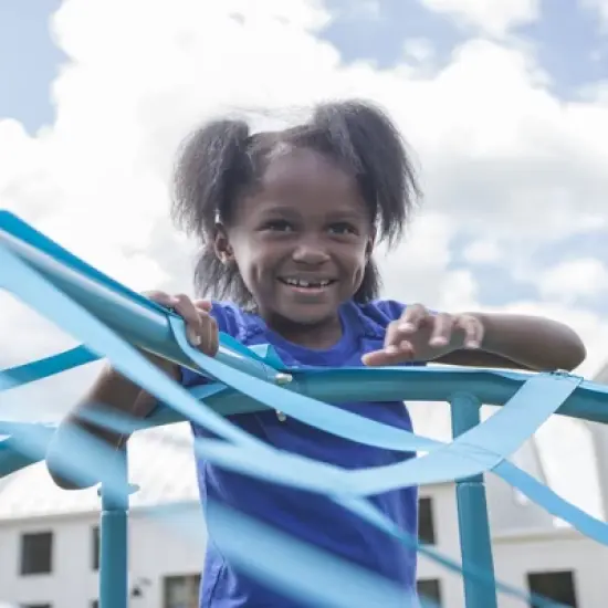 HearthSong Giant Climbing Wave with Powder-Coated Steel Frame and Polyester Webbing Play Space for Multiple Kids image {6}