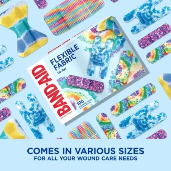 Band-Aid Brand Adhesive Flexible Fabric Tie Dye Bandages - 100ct image {3}