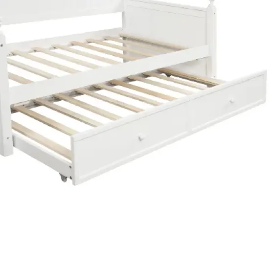 Twin Size Wood Daybed with Trundle Bed-ModernLuxe image {8}