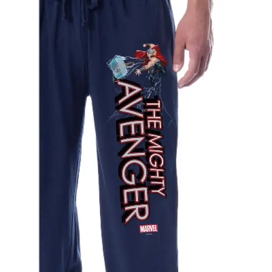 Marvel Men's Thor The Mighty Avenger Adult Jogger Pajama Pants Navy image {1}