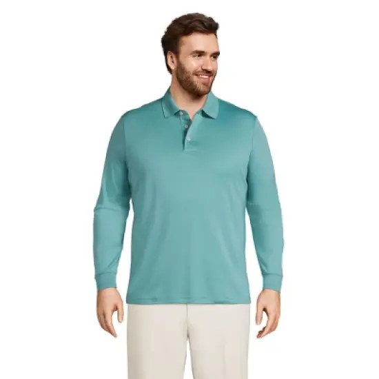 Lands' End Men's Long Sleeve Super Soft Supima Polo Shirt image {10}