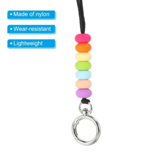 Unique Bargains Wear-resistant Lightweight ID Badge Silicone Beaded Lanyards image {3}