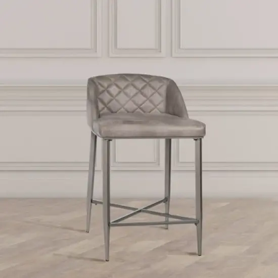 Set of 2 Phoenix Non Swivel Counter Height Barstool Gray - Hillsdale Furniture image {4}