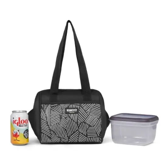 Igloo Print Essentials Leftover Lunch Bag  with Pack Ins - Black image {1}