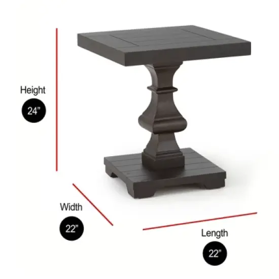 Dory Square End Table Black - Steve Silver image {1}