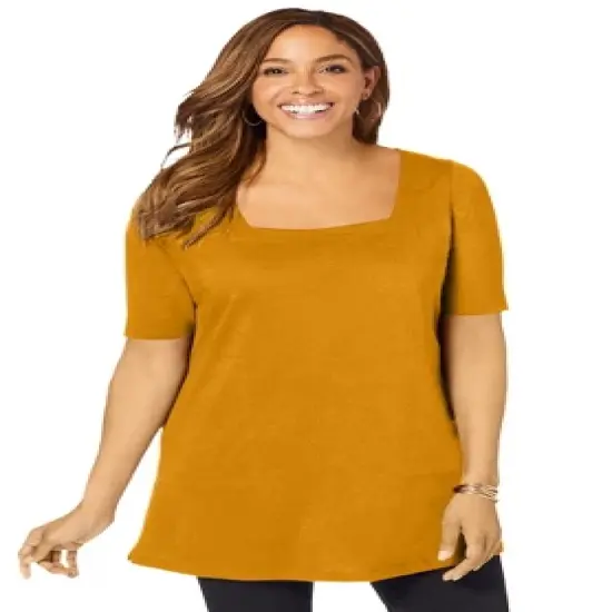 Jessica London Women&rsquo;s Plus Size Square Neck Tunic image {13}