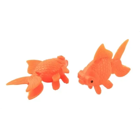 Unique Bargains Aquarium Fish Bowl Tank Plastic Decor Goldfish Ornament Orange 3 Pcs image {1}