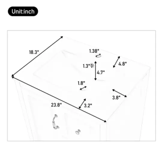 Christopher Knight Home Feldspar Vintage 24" Freestanding Bathroom Vanity with Ceramic Sink image {3}