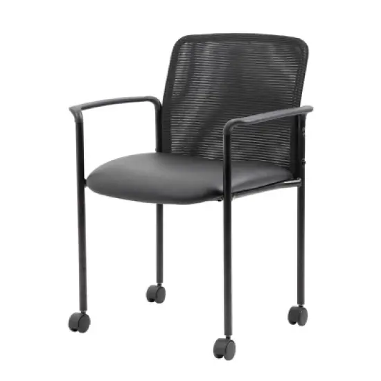 Mesh Guest Chair with Casters Black - Boss Office Products image {2}