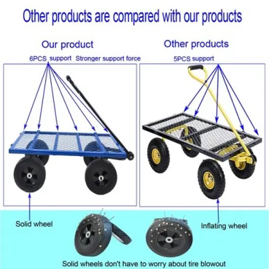 Solid wheels Tools cart Wagon Cart Garden cart trucks image {5}