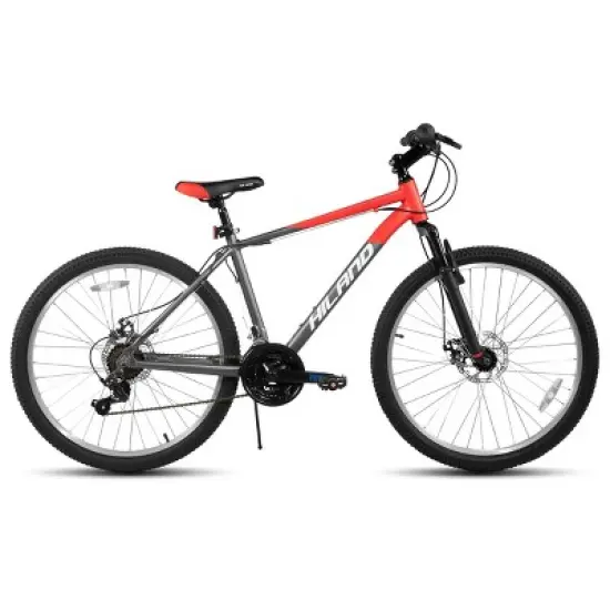 HILAND 26 Inch 27.5 Inch Mountain Bike for Adults, 18-Speed with Front Suspension, Lightweight Aluminum Frame, Dual Disc Brakes image {8}