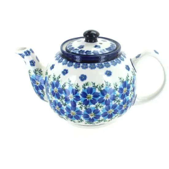 Blue Rose Polish Pottery 596 Zaklady Medium Teapot image {8}