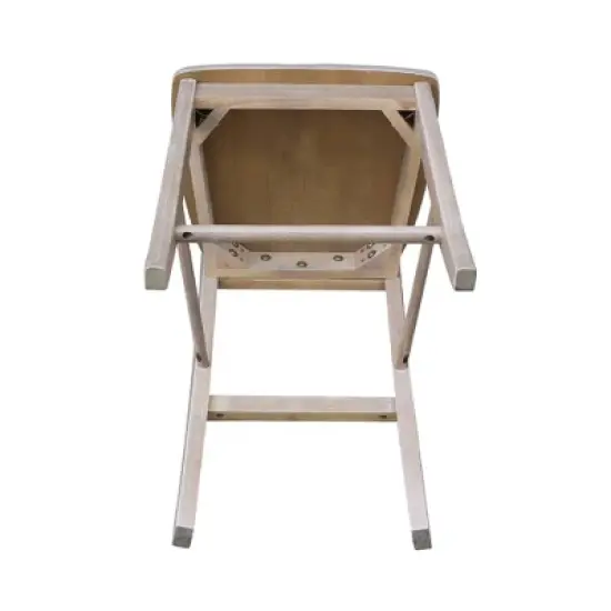 X Back Stool Washed Gray/Taupe - International Concepts image {6}