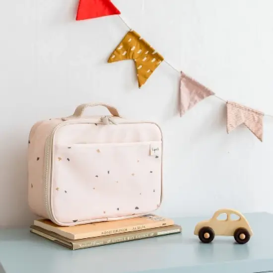 3 Sprouts Kids Recycled Fabric Lunch Bag - Terrazzo Sand image {2}