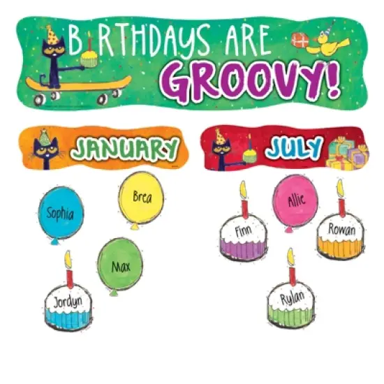 Edupress&trade; Pete the Cat Happy Birthday Mini Bulletin Board Set image {2}