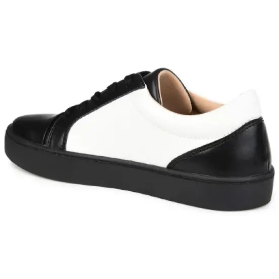 Journee Collection Women's Lynz Medium and Wide Width Two-Tone Lace-Up Sneakers image {6}
