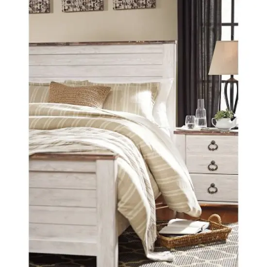 Full/Queen Willowton Panel Headboard Whitewash - Signature Design by Ashley image {3}