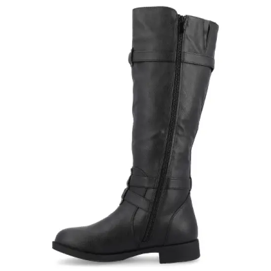Journee Collection Womens Bite Stacked Heel Riding Boots image {1}