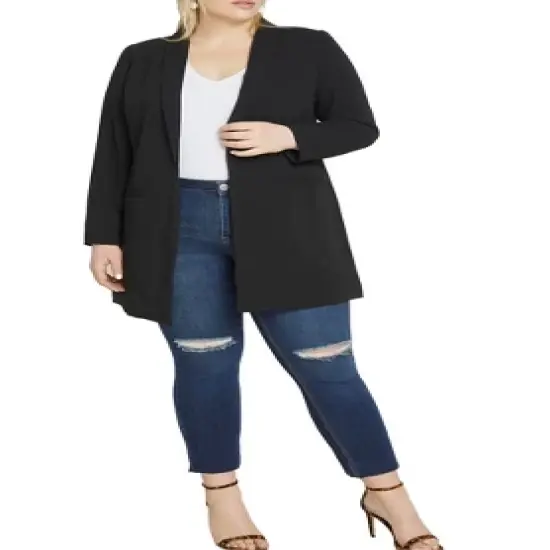 ELOQUII Women&rsquo;s Plus Size Long Essential Blazer image {2}