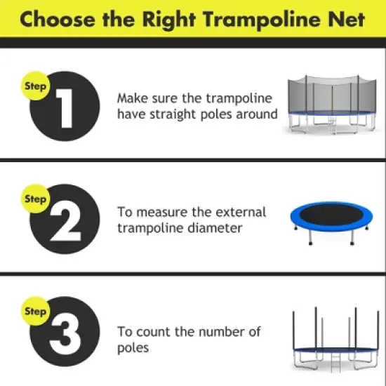 8FT/10FT/15FT Trampoline Safety Net Replacement Protection Enclosure Net image {6}