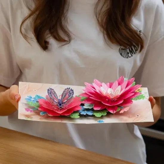 Frndly by Paper Love, 3D Bloom and Butterfly Pop Up Card, For All Occasion - Handcrafted 100% Recycled and Eco-Friendly, 8" x 6" Cover image {1}