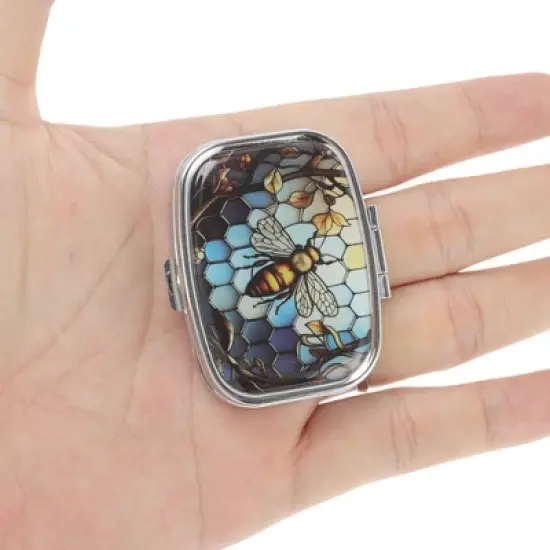 Unique Bargains 2 Compartments Square Pill Case 1 Pc image {4}