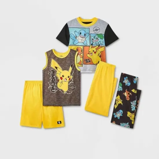Boys' Pokemon 5pc Pajama Set - Yellow/Black image {3}