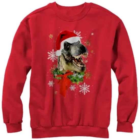 Men's Lost Gods Ugly Christmas T Rex Santa Claus Sweatshirt image {2}