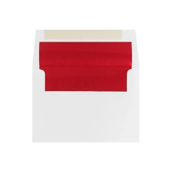 JAM Paper A6 Foil Lined Invitation Envelopes 4.75 x 6.5 White with Red Foil 25/Pack (3243655) image {4}