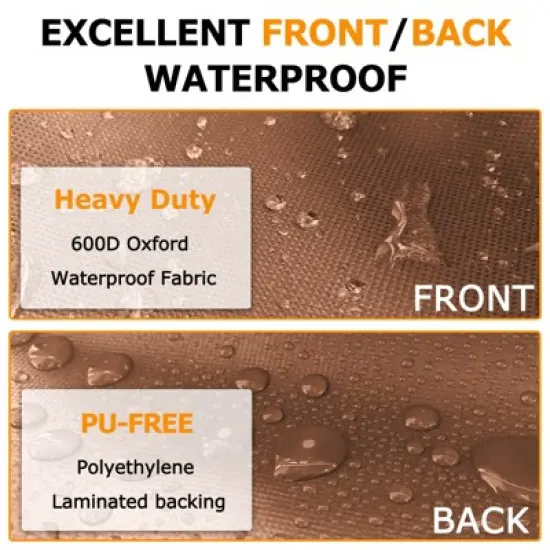 Akefit L-Shaped Patio Sectional Sofa Cover Waterproof Outdoor V-Shaped Furniture Cover Brown image {3}