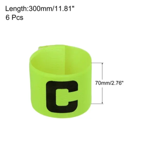 Unique Bargains Nylon Elastic Soccer Protective Captain Armband for Team Training 6 Pcs image {1}