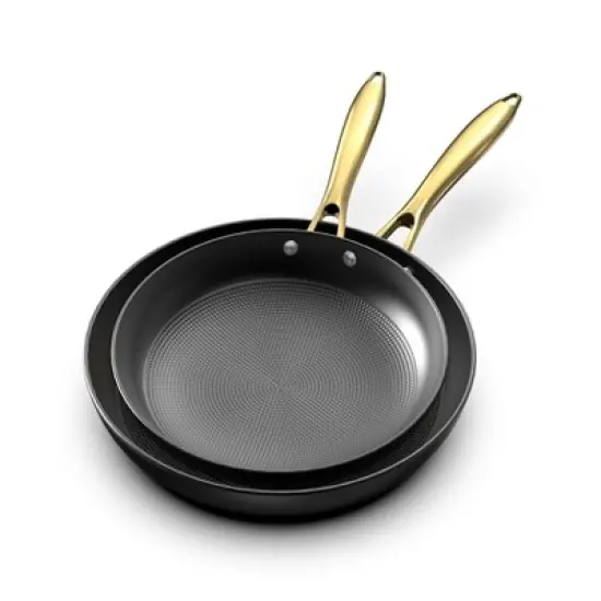 imarku Non Stick Frying Pans, Professional Cooking Utensils, 2 Pcs - 8 Inch & 10 Inch Frying Pans Nonstick, Honeycomb Long Lasting Pizza Pan Set image {9}