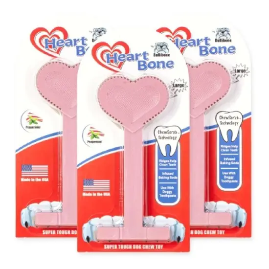 Bullibone Heartbone Chew Toy for Small Dogs image {1}