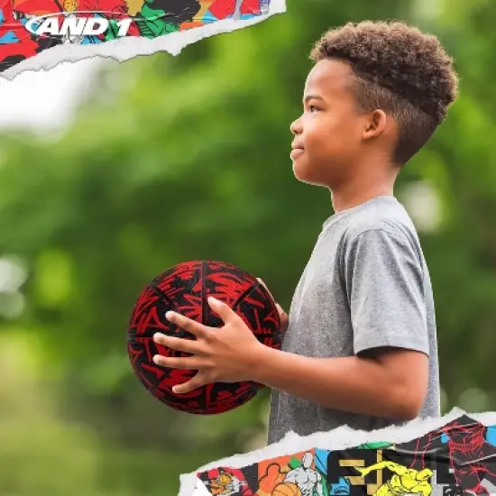 AND1 Fantom Graffiti 27.5 Rubber Basketball : Youth Sized Streetball for Indoor and Outdoor Use, Deep Channel Construction and Durability image {4}