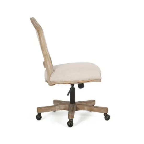 Scilley French Country Upholstered Swivel Office Chair - Christopher Knight Home image {6}