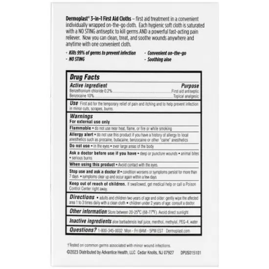 Dermoplast Wound Wipes - 10ct image {1}