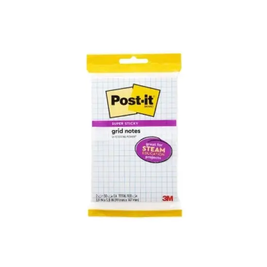 Post-it 4x6 Super Sticky Grid Notes 2pk image {11}