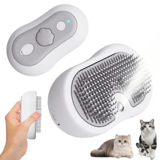 BABYYER 5 in 1 Cat Steam Brush - Anti-static & Low-noise Cat Brushes for Indoor Cats - Suitable for Long & Short-haired Variety of Pets image {8}