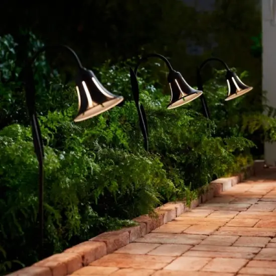 John Timberland Tulip 27" High Dark Rust LED Landscape Lights Set of 2 image {5}