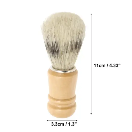 Unique Bargains Durable Shaving Brush 4.33"x1.3" Wood Color 1 Pc image {1}