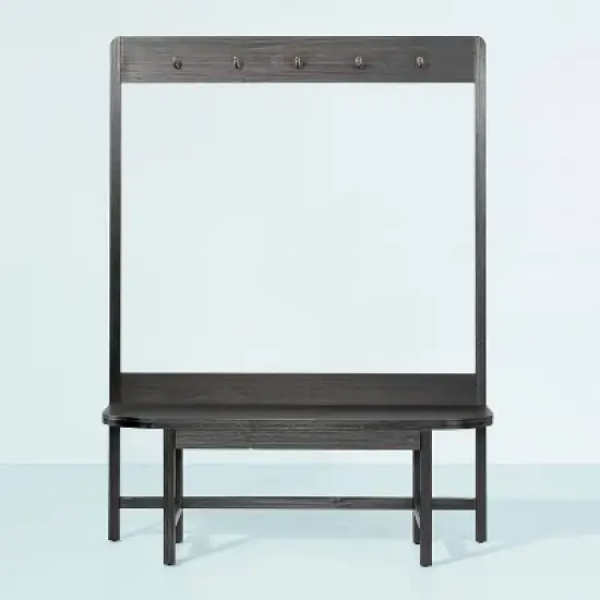 Wood Entryway Bench & Hall Tree - Black - Hearth & Hand&trade; with Magnolia image {2}