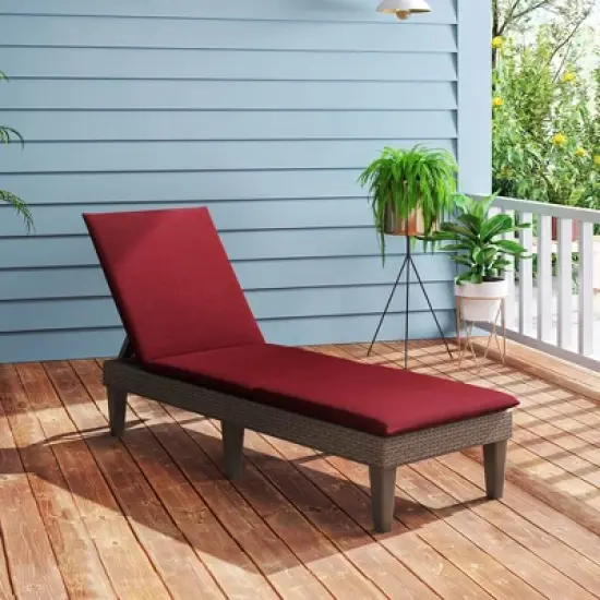 Costway Patio Lounge Chair Recliner Chair with 3-Position Adjustable Backrest & Cushion Blue/Gray/Orange/Red/White image {6}