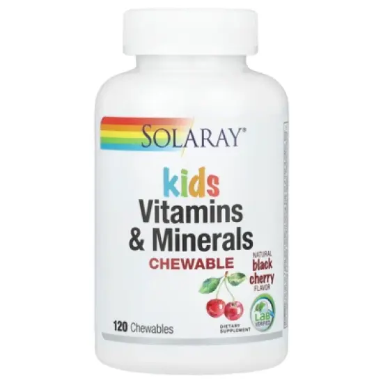 Solaray Kids Vitamins & Minerals Chewable, Natural Black Cherry, 120 Chewables image {3}