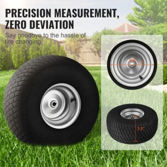 VEVOR Lawn Mower Tires with Rim, 20x8-8" Tubeless Tractor Tires, 2-Pack Tire and Wheel Assembly, S-Turf Pneumatic Tires with 3.5" Offset Hub, Black image {3}